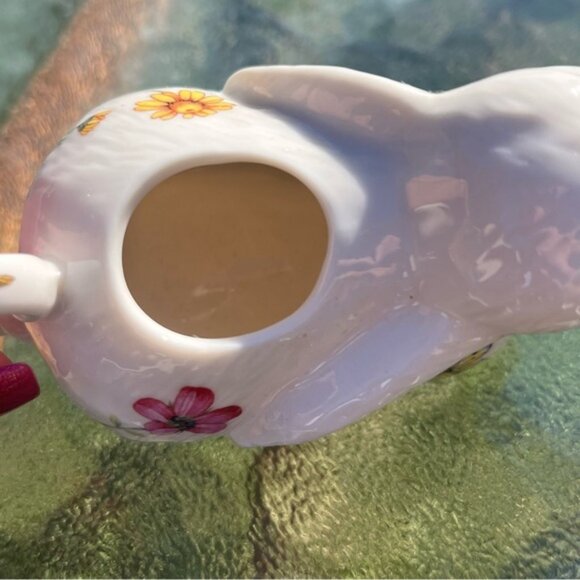 Grace's Teaware Porcelain Bunny Rabbit Creamer Butterflies Flowers - Picture 11 of 13